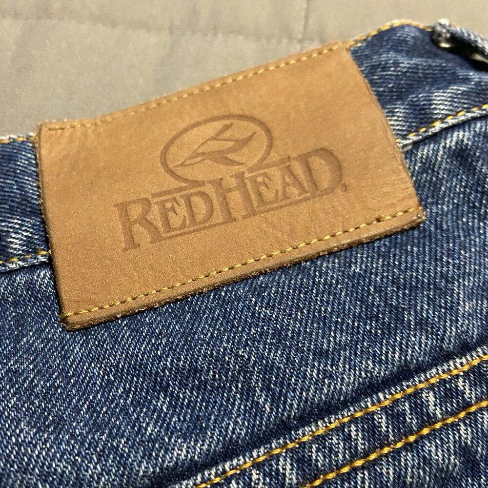 Men's Insulated Blue Jeans Heavy Denim Flannel RedHead 44x32 Work Jeans - Picture 5 of 5